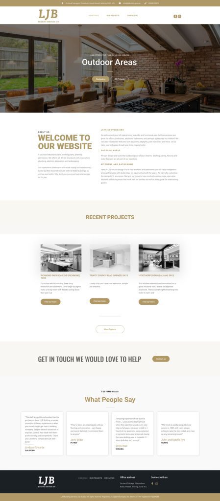 LJB Building WordPress website design
