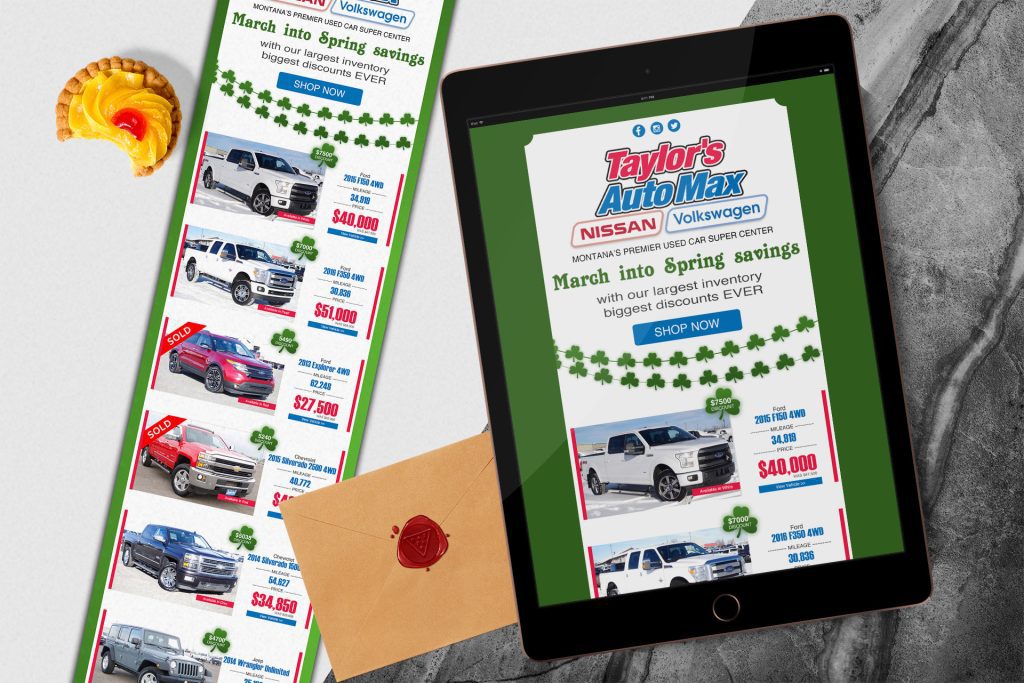 Taylor's Auto Max email newsletter design