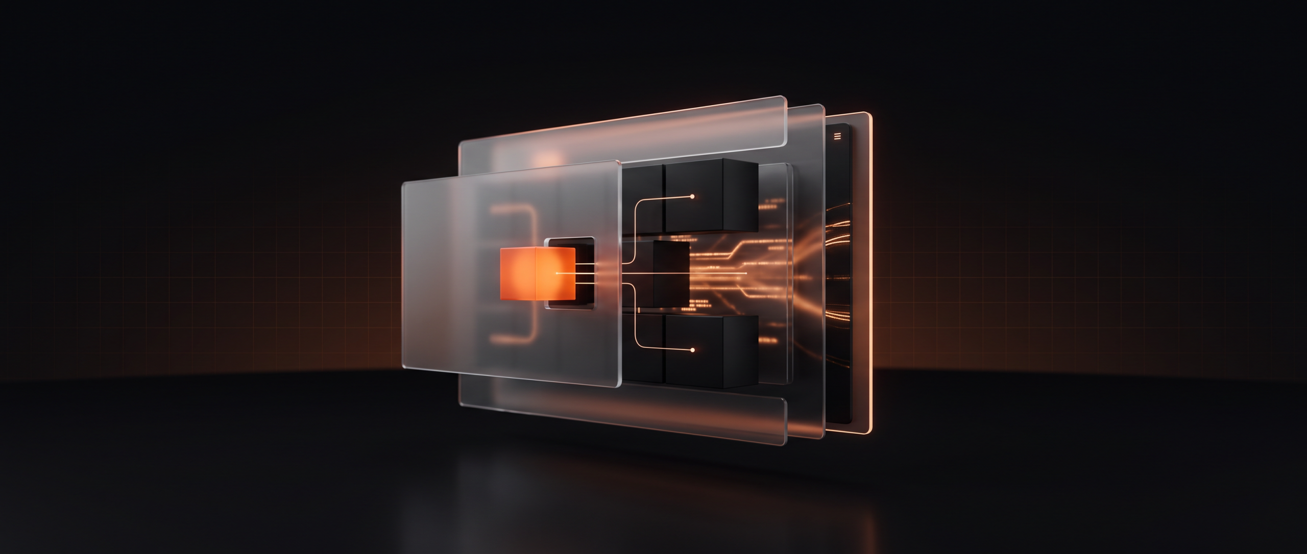 Glass layers and modules assembling into a website build